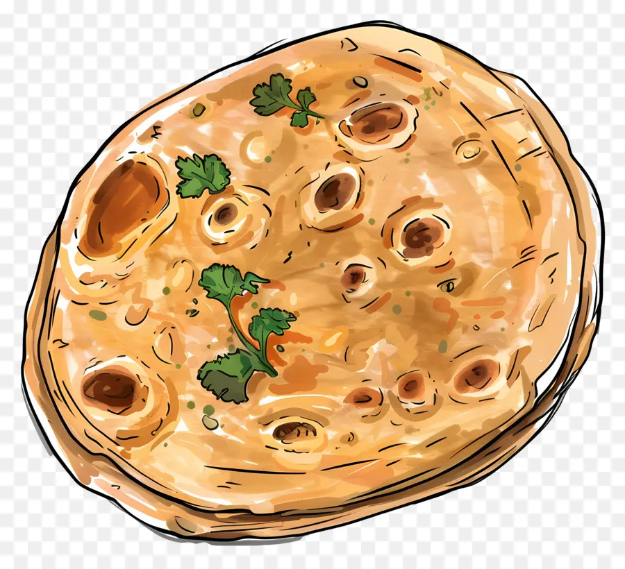 Aloo Paratha，Flatbread PNG