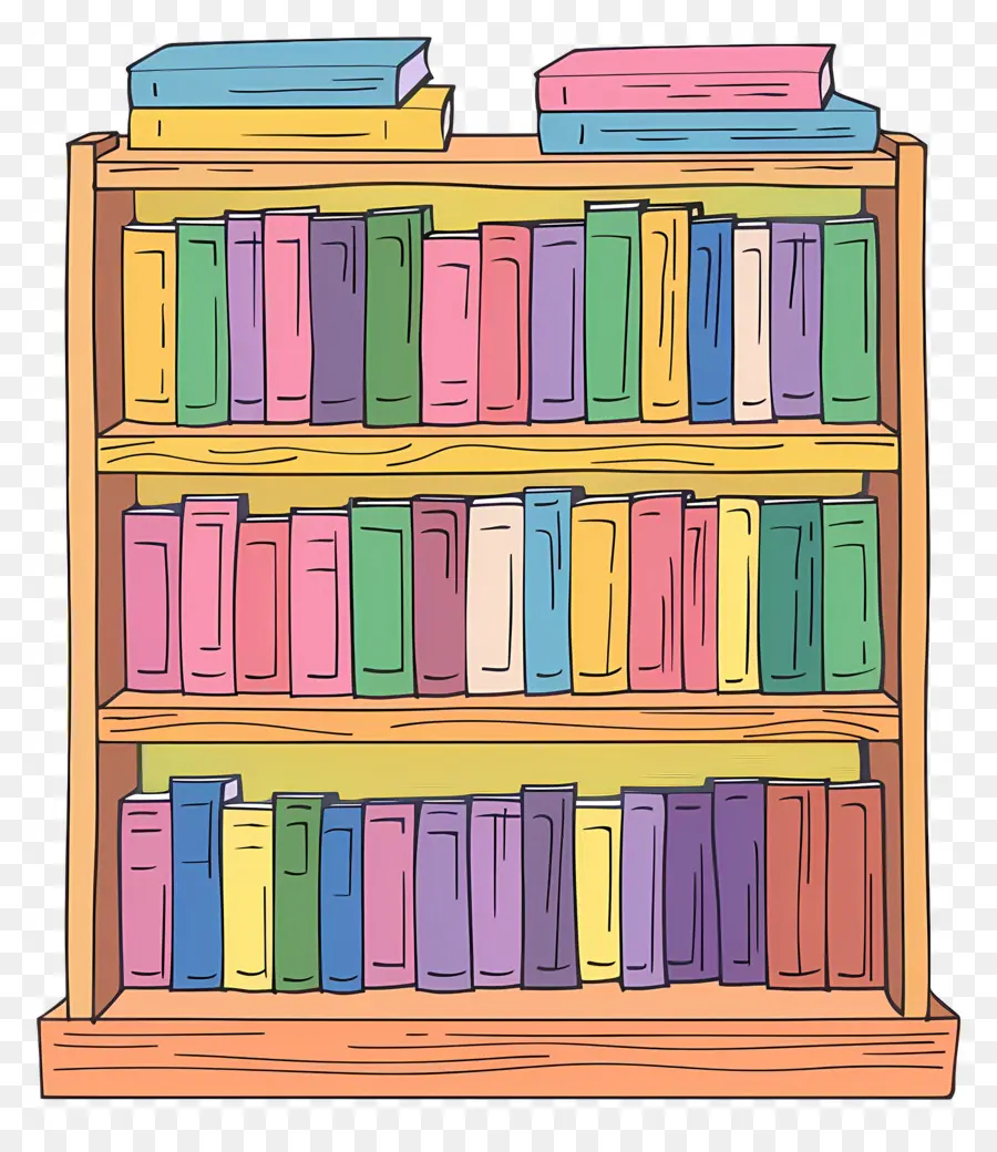 Rak Buku Kayu，Rak Buku PNG