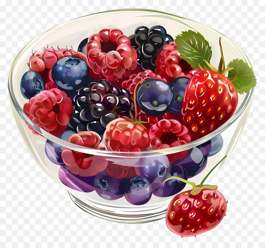 Semangkuk Buah Beri，Campuran Berry PNG