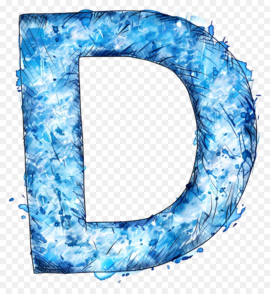 Huruf D，Biru D PNG