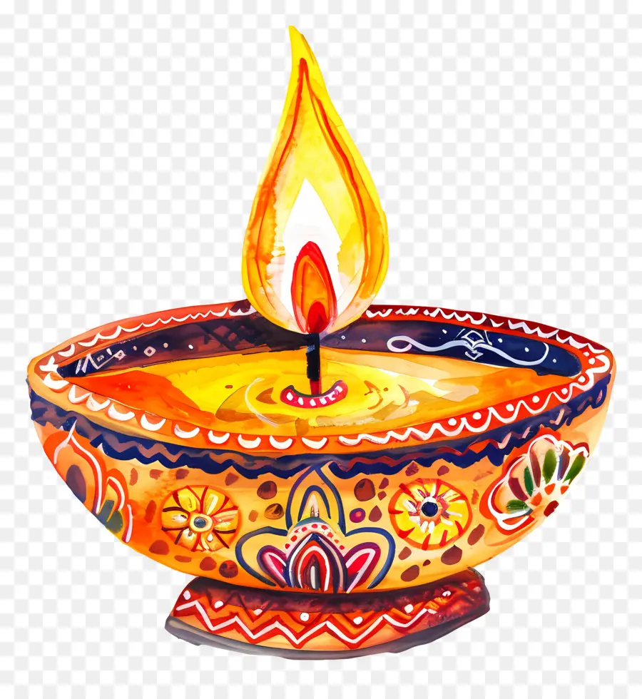 Diwali Lampu，Lilin Hias PNG