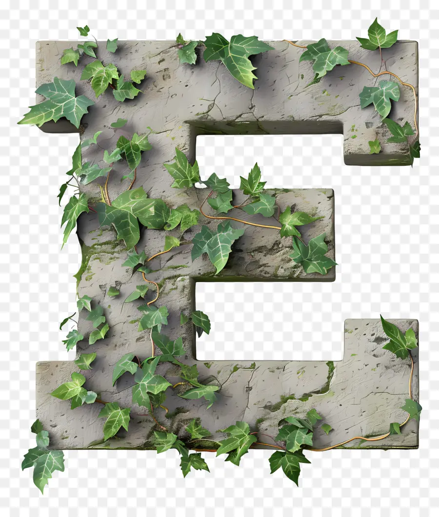 Huruf E，Huruf E Dengan Ivy PNG