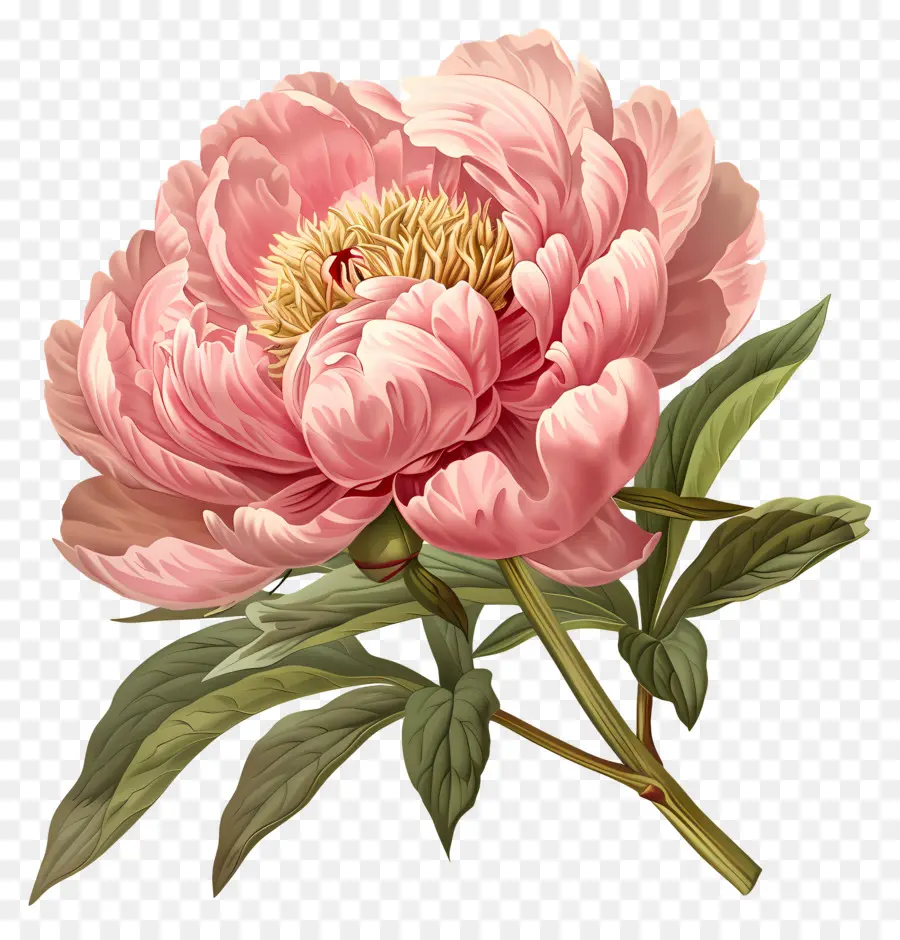 Pink Peony，Bunga Merah Muda PNG