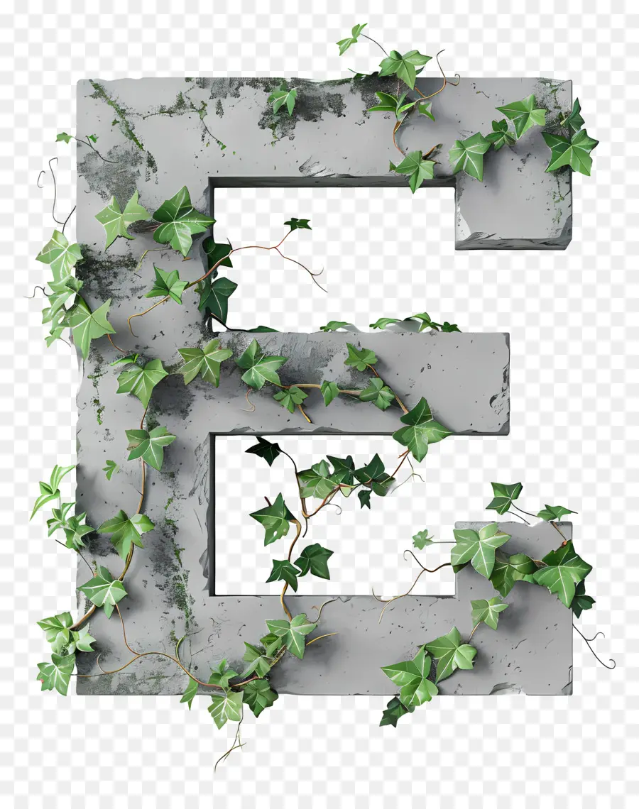 Huruf E，Huruf Konkret Dengan Ivy PNG