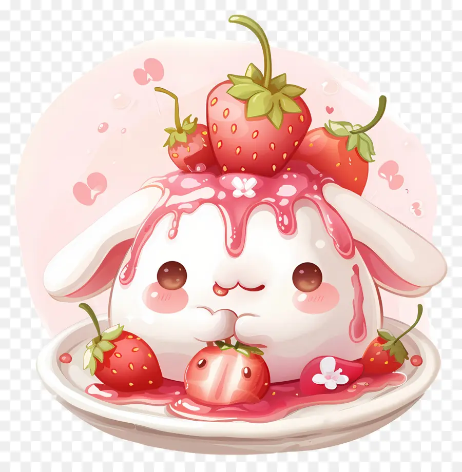 Cinnamoroll，Stroberi Dessert PNG