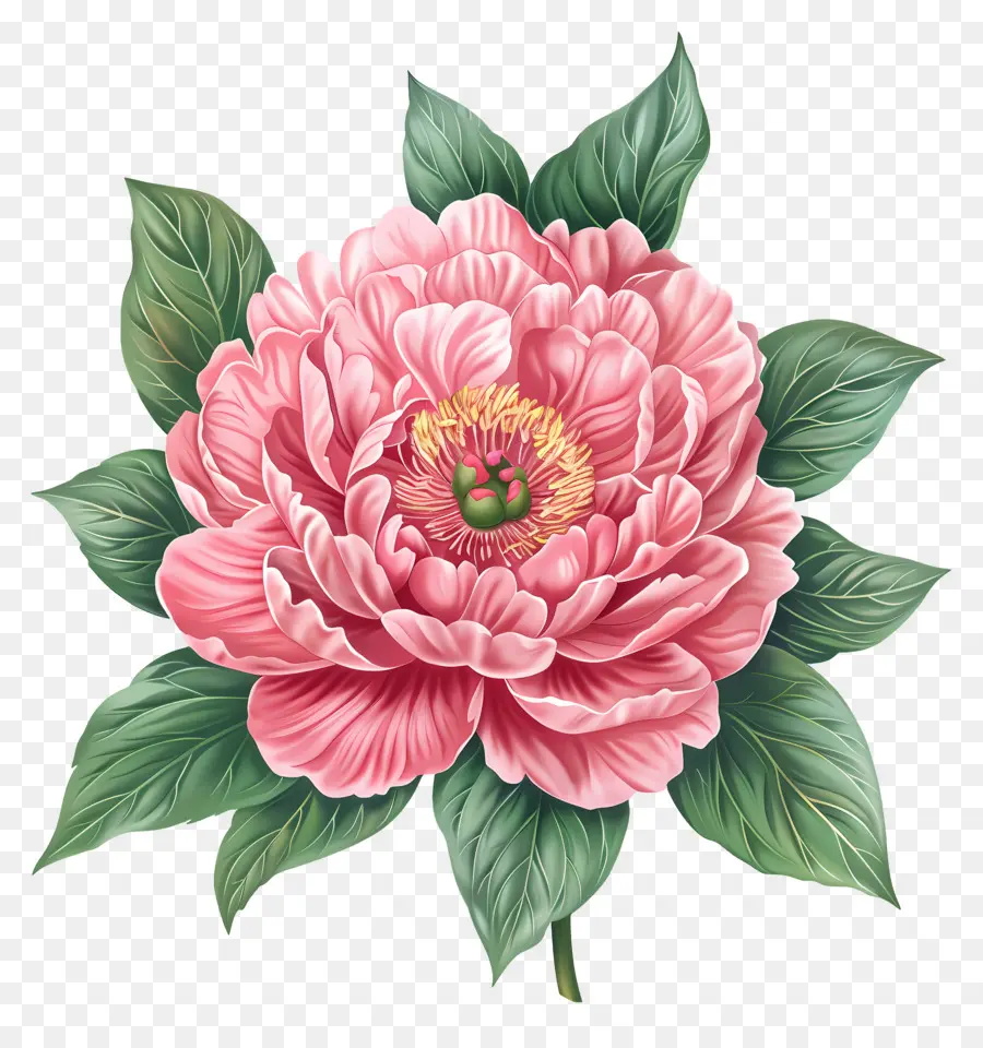 Pink Peony，Bunga Merah Muda PNG