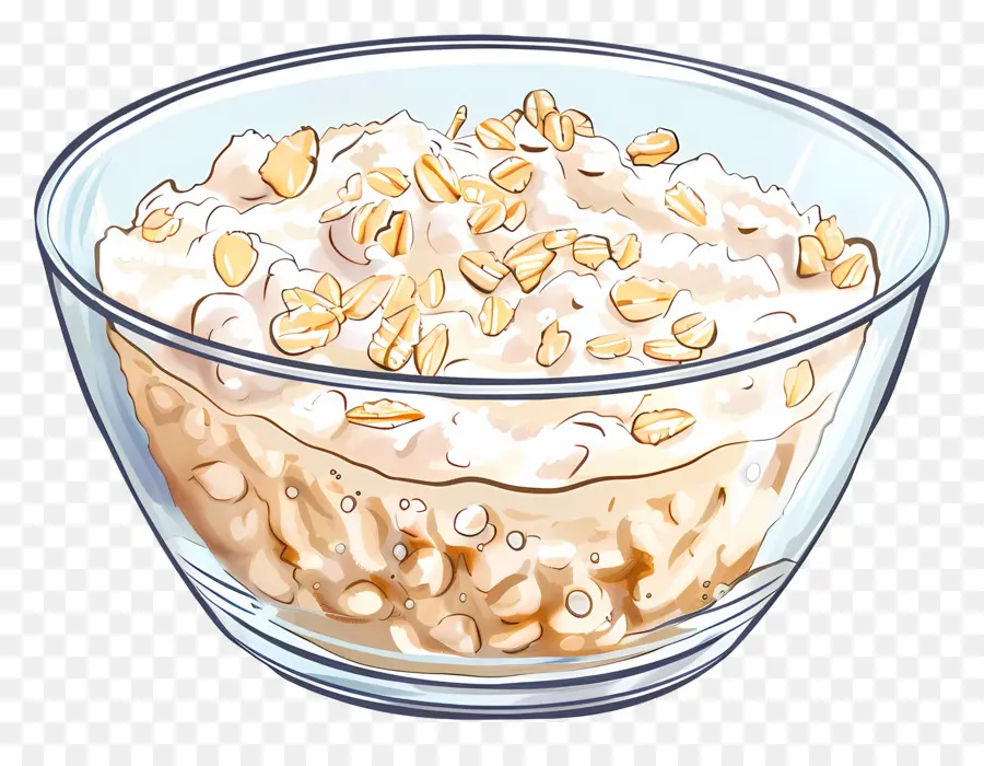 Semangkuk Oatmeal，Havermut PNG