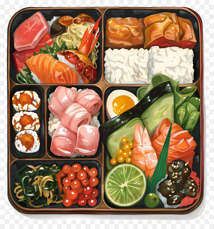 Bento，Kotak Sushi Bento PNG