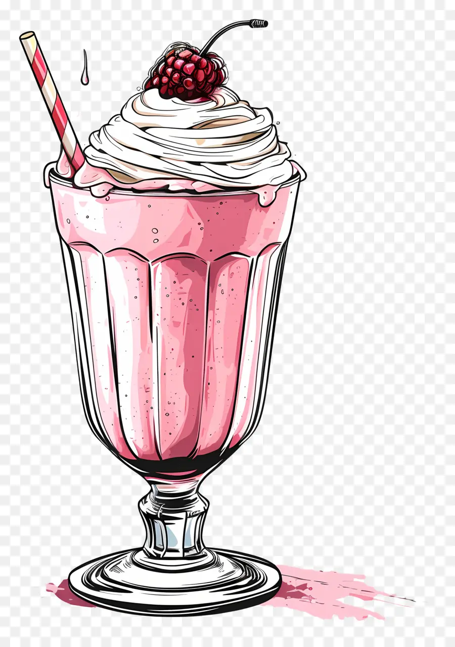 Milkshake，Milkshake Merah Muda PNG