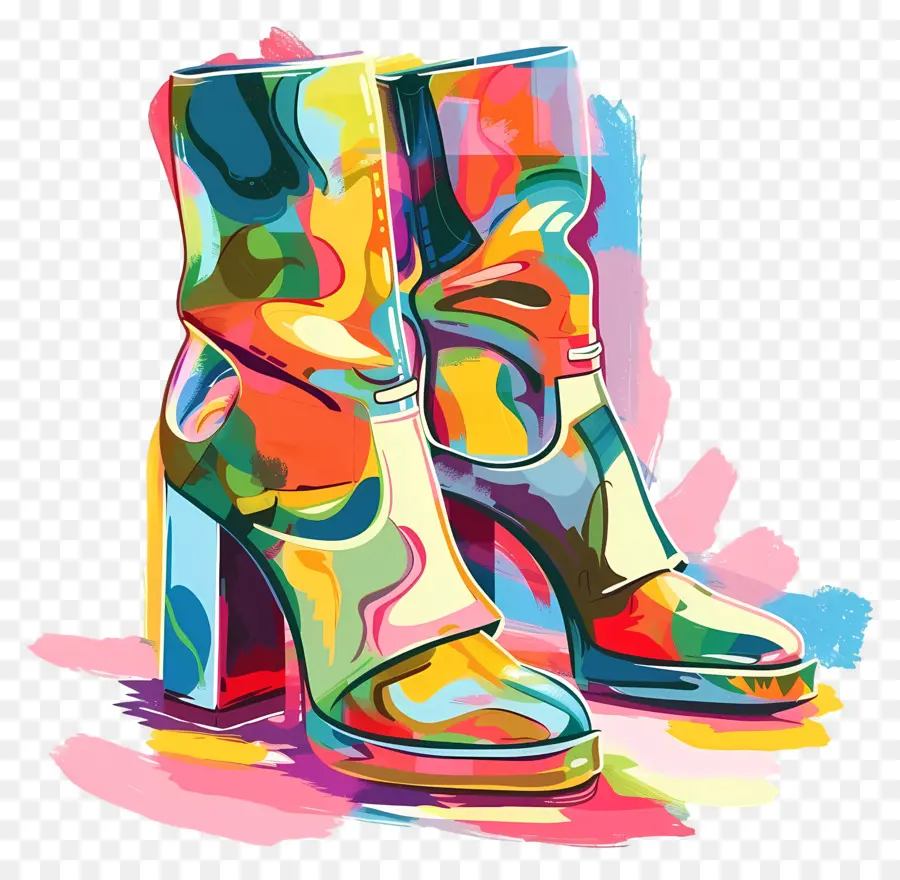 Fashion Sepatu，Sepatu Warna Warni PNG