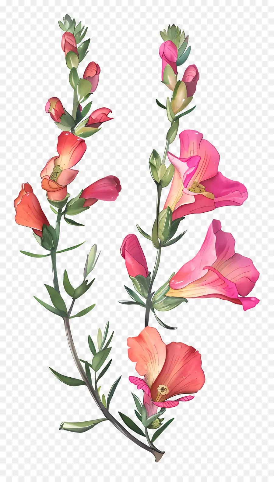 Bunga Snapdragon，Bunga Berwarna Warni PNG