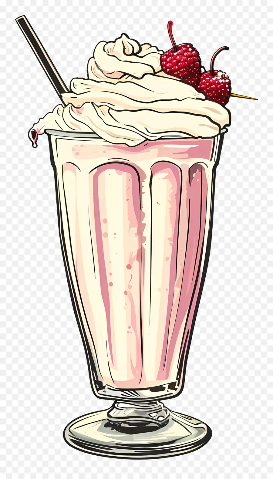 Minuman Kocok Susu，Milkshake Merah Muda PNG