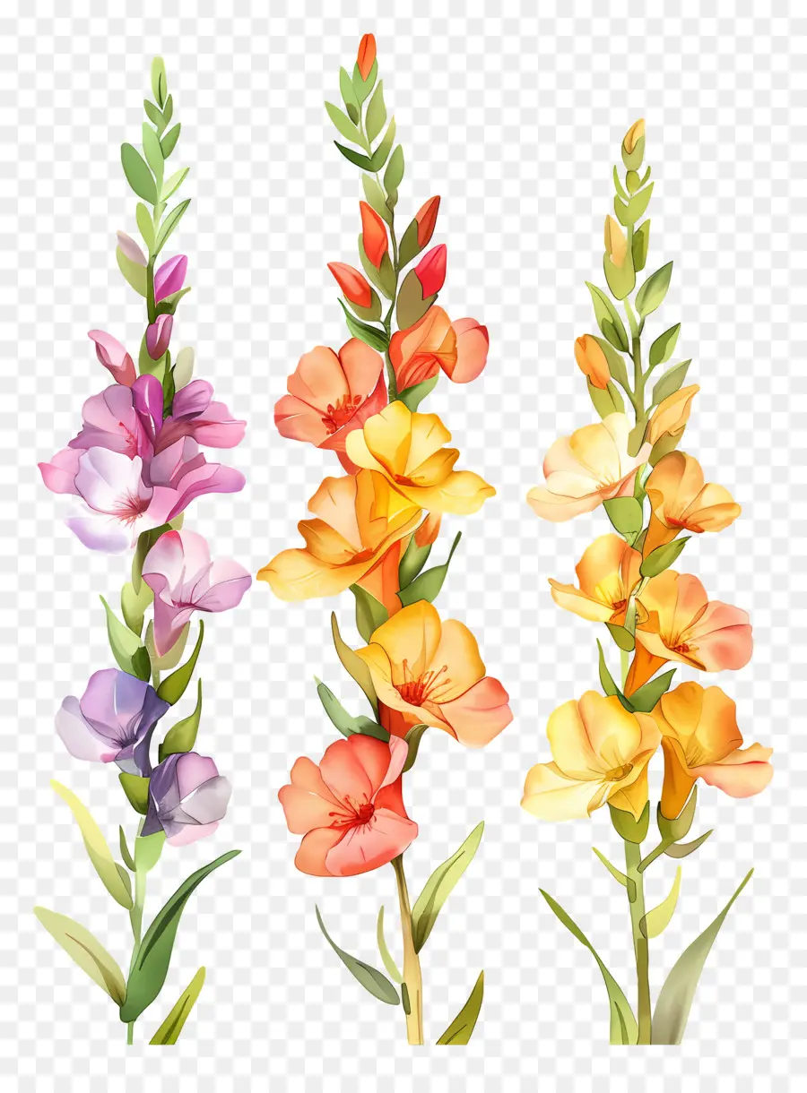 Bunga Snapdragon，Bunga Berwarna Warni PNG