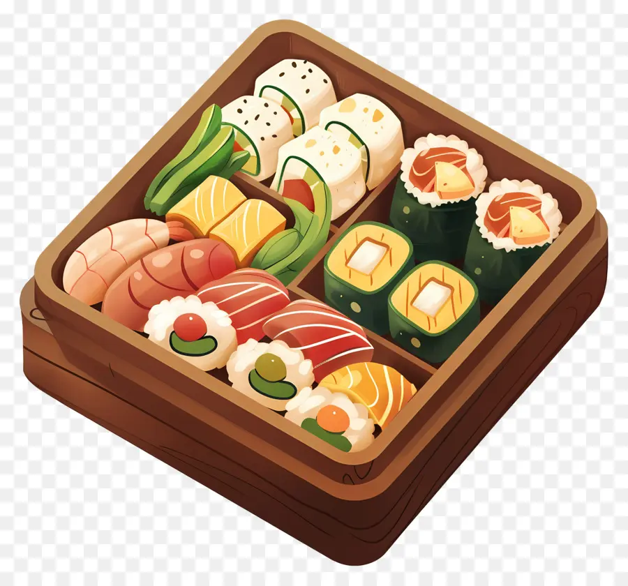 Kotak Bento，Sushi Piring PNG