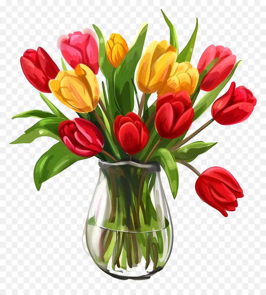 Buket Bunga Tulip，Buket Bunga PNG