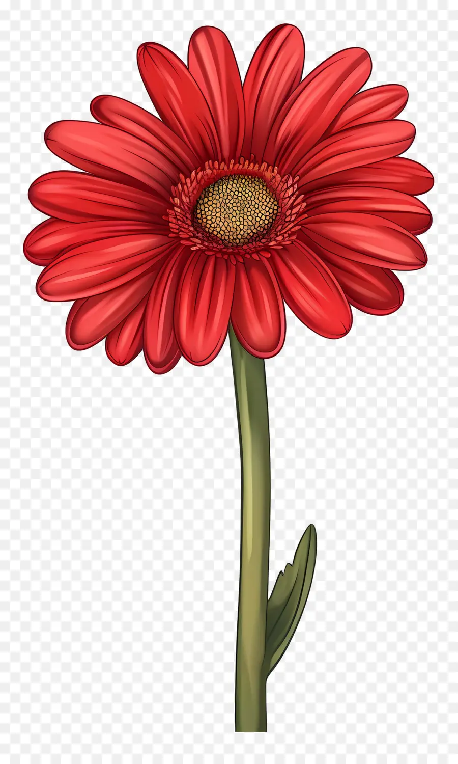 Gerbera Merah，Bunga Merah PNG