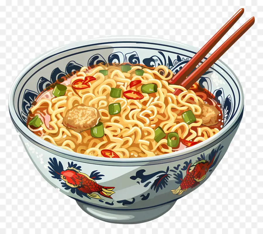 Mie Instan，Semangkuk Mie PNG