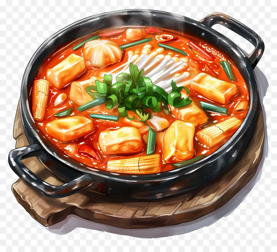 Tteokbokki Cheesy，Hot Pot PNG