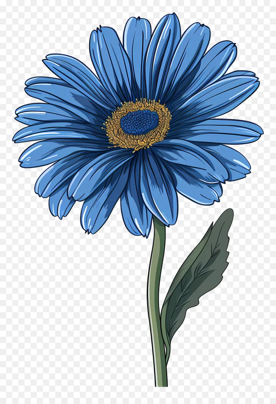 Gerbera Biru，Bunga Biru PNG