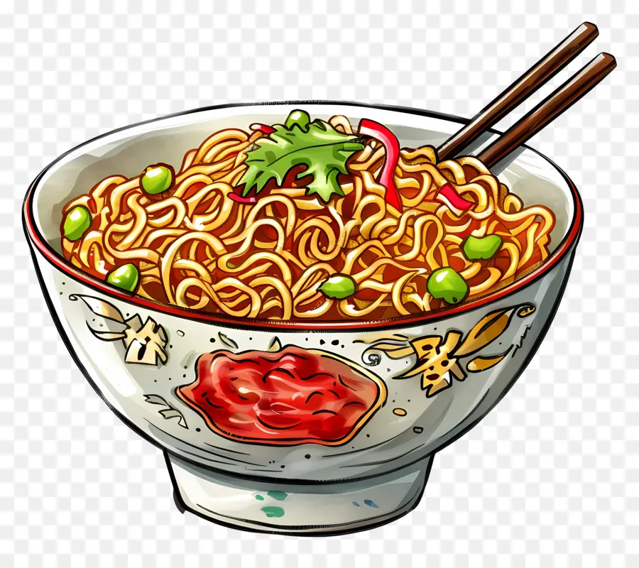 Mie Instan，Semangkuk Mie PNG