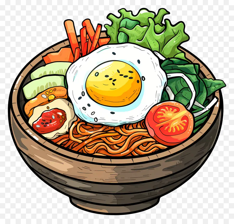 Korea Bibimbap，Semangkuk Makanan PNG