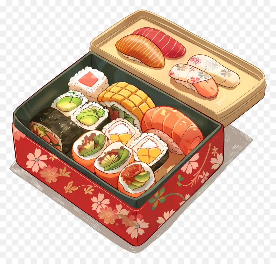 Kotak Bento，Sushi Kotak PNG