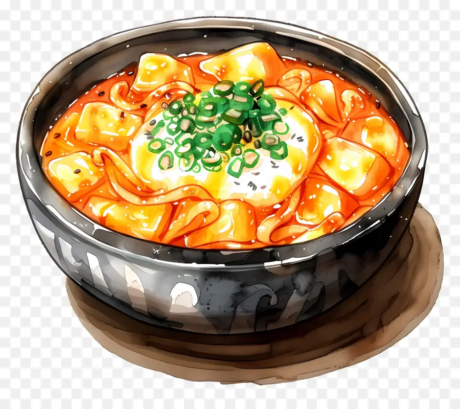 Tteokbokki Cheesy，Semangkuk Sup PNG