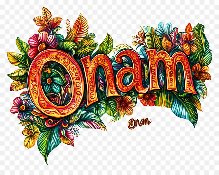 Onam，Onam Text Art PNG