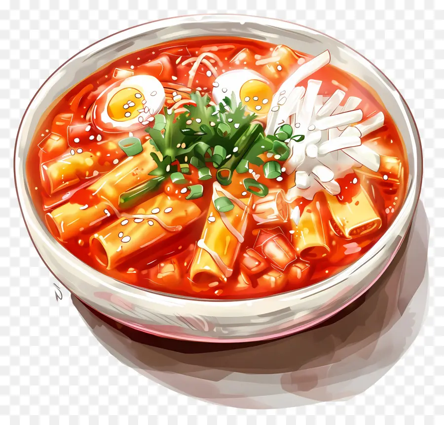 Tteokbokki Cheesy，Sup Mie Pedas PNG