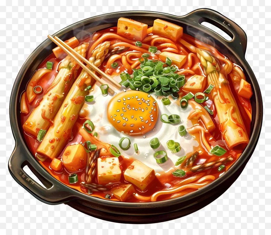 Tteokbokki Cheesy，Hot Pot PNG