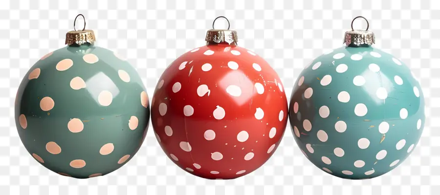 Bola Polka Dot Natal Bola，Ornamen PNG