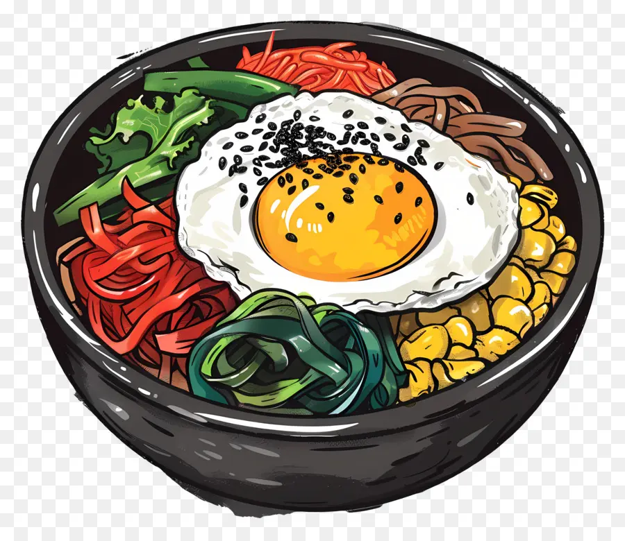 Korea Bibimbap，Semangkuk Makanan PNG