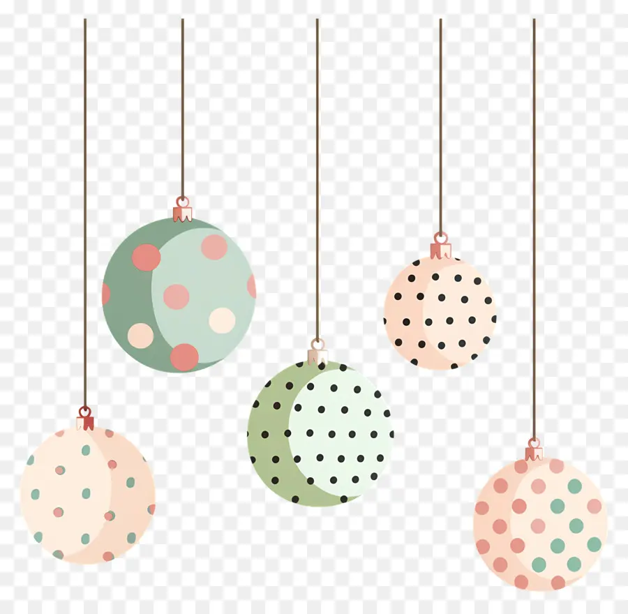 Natal Bola，Ornamen Polka Dot PNG