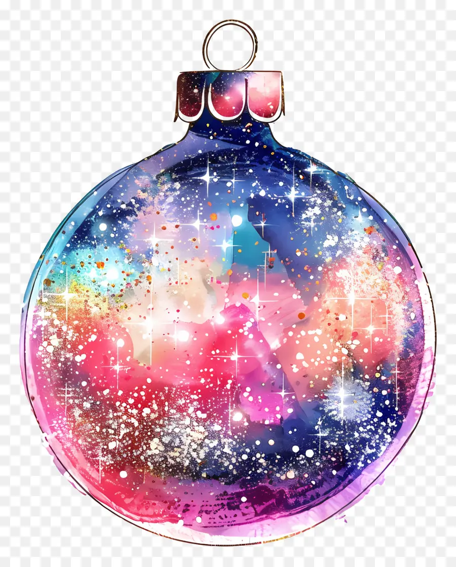 Ornamen Bola Glitter，Ornamen Natal PNG