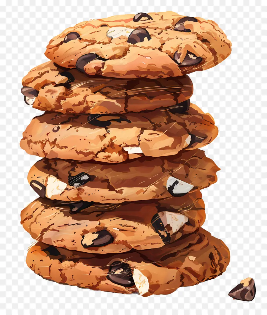 Tumpukan Kue，Chocolate Chip Cookie PNG