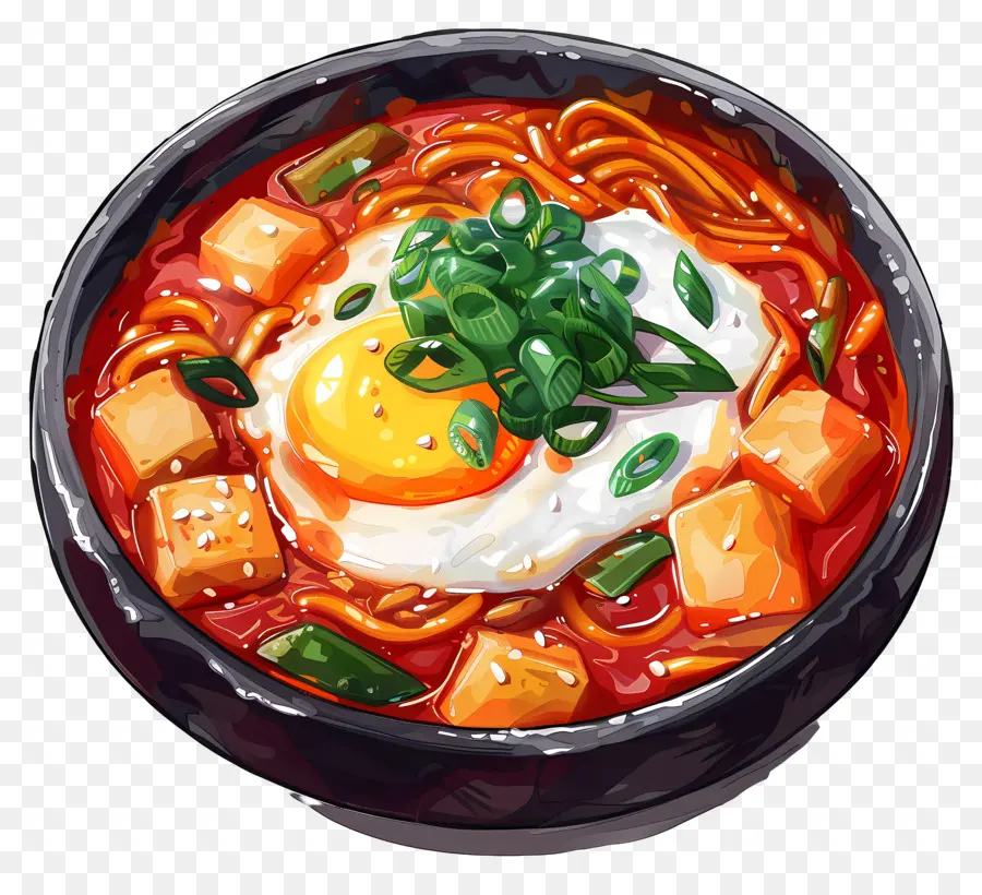 Tteokbokki Cheesy，Sup Mie Pedas PNG