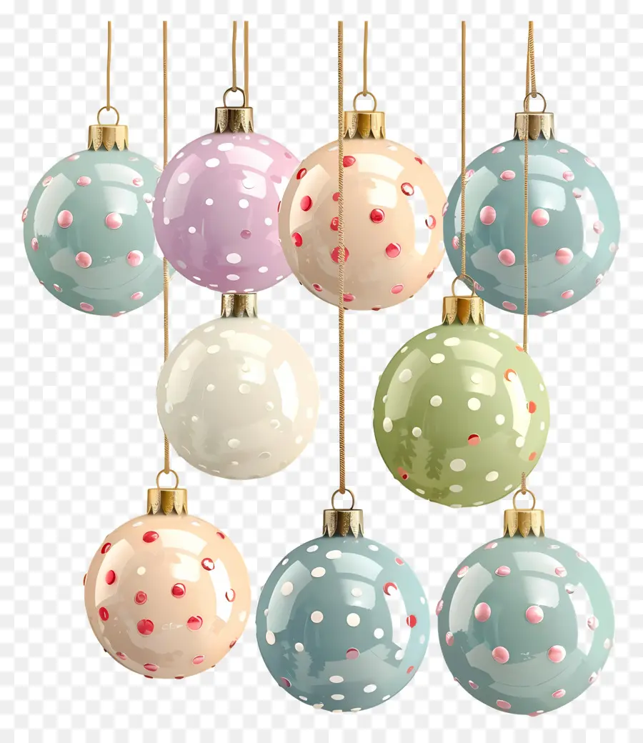 Natal Bola，Ornamen Polka Dot PNG