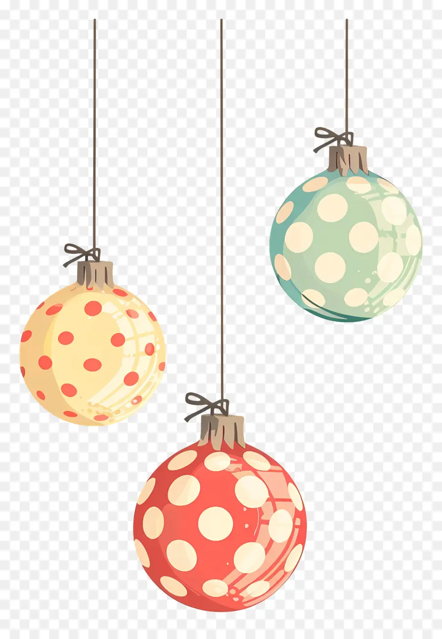 Bola Polka Dot Natal Bola，Ornamen Polka Dot PNG