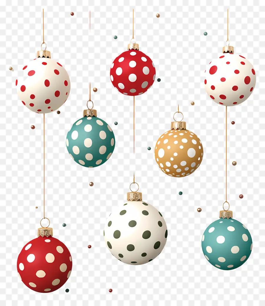 Bola Natal，Ornamen Polkadot PNG