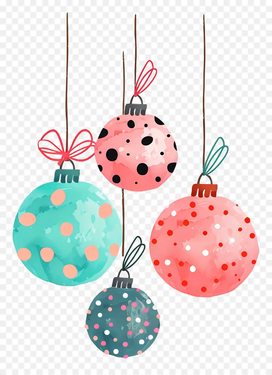 Bola Natal，Ornamen Berwarna Warni PNG