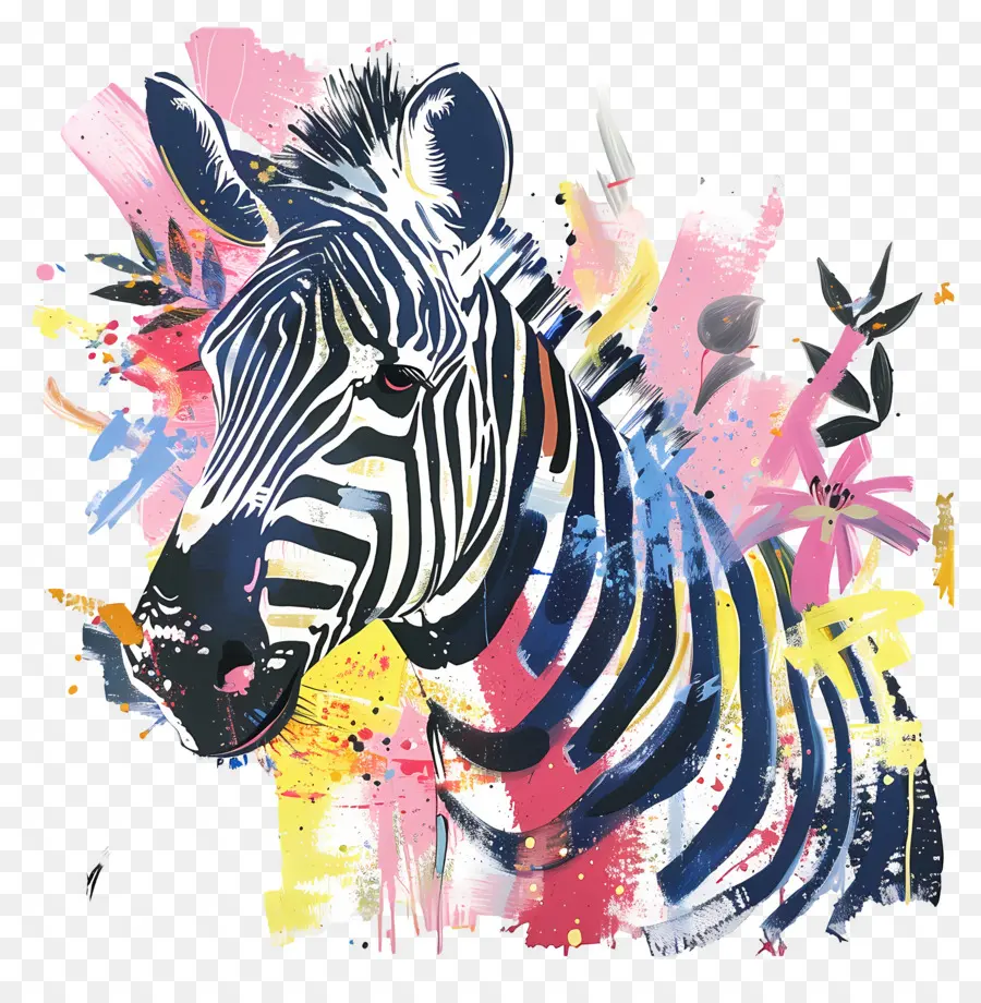 Zebra，Zebra Berwarna Warni PNG