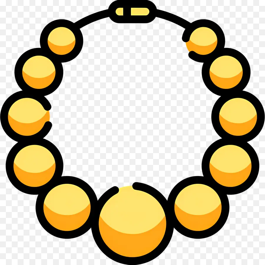 Kalung Mutiara，Kalung Manik Kuning PNG