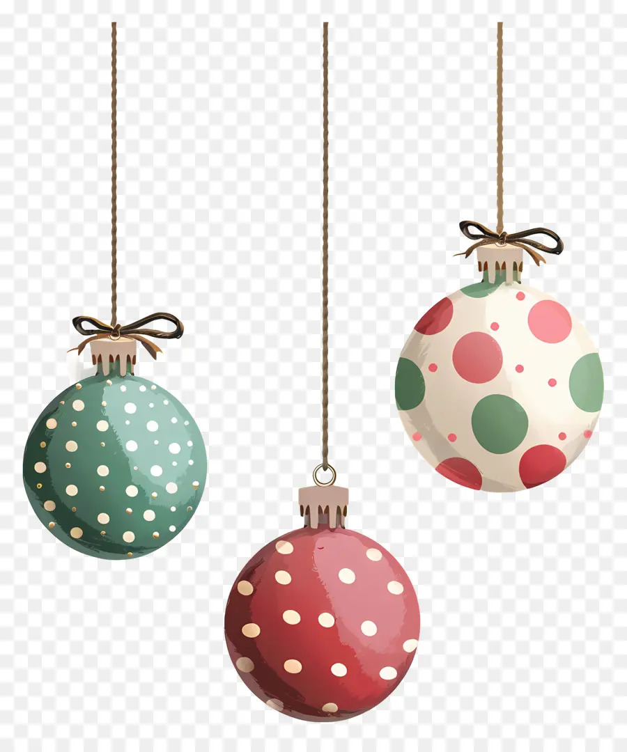 Bola Natal，Ornamen Polkadot PNG