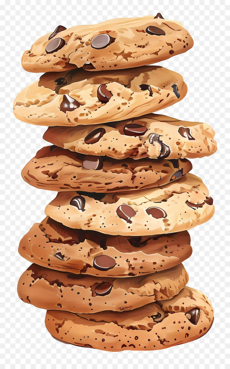 Tumpukan Kue，Chocolate Chip Cookie PNG