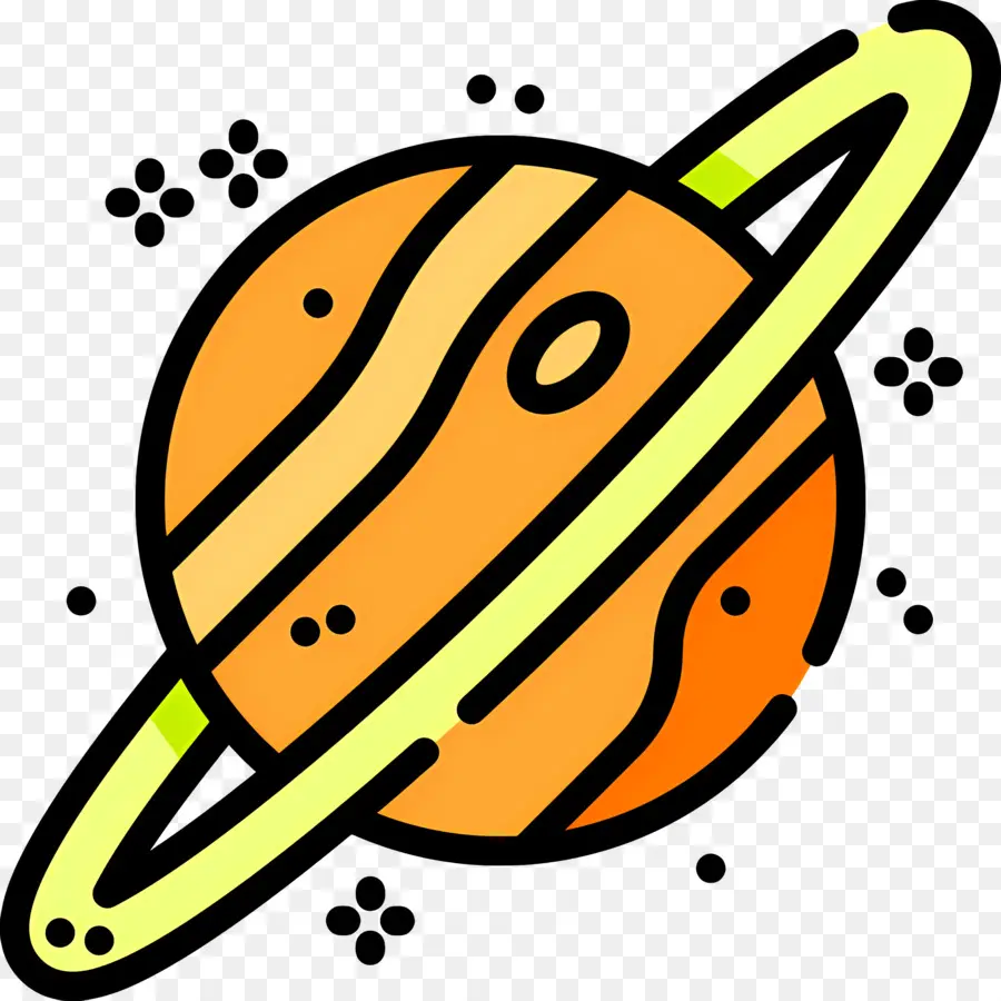 Planet，Planet Oranye Dengan Cincin PNG