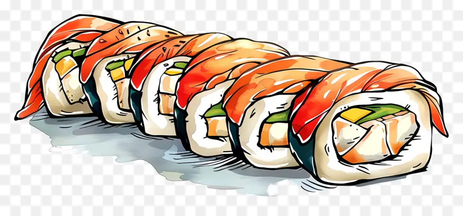 Sushi Roll，Sushi Gulung PNG