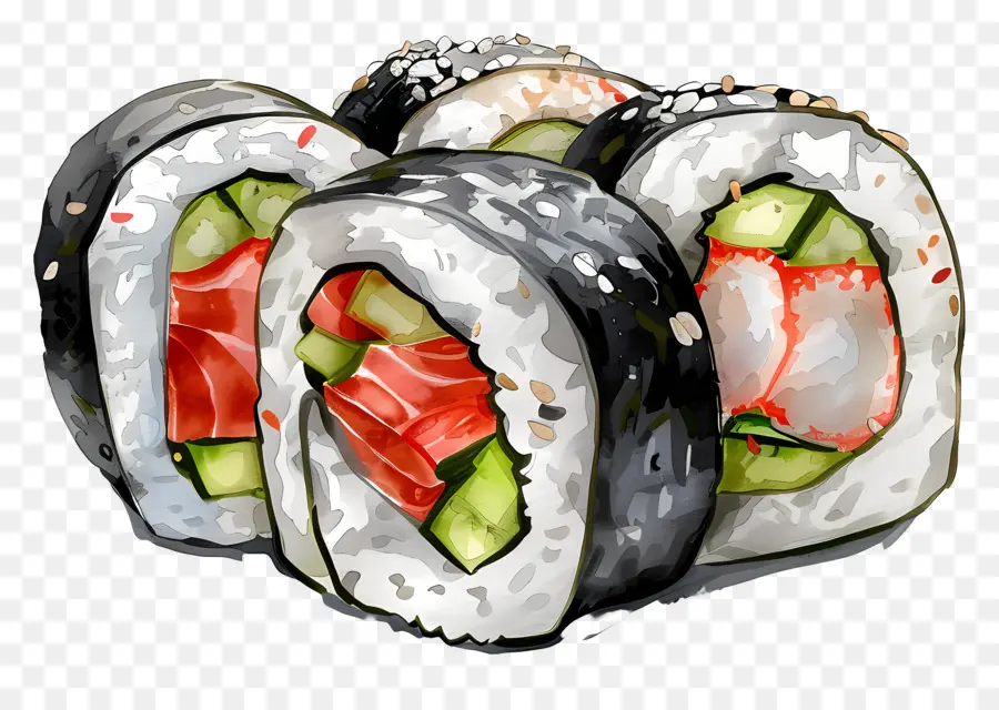 Sushi Gulung，Potongan Sushi PNG