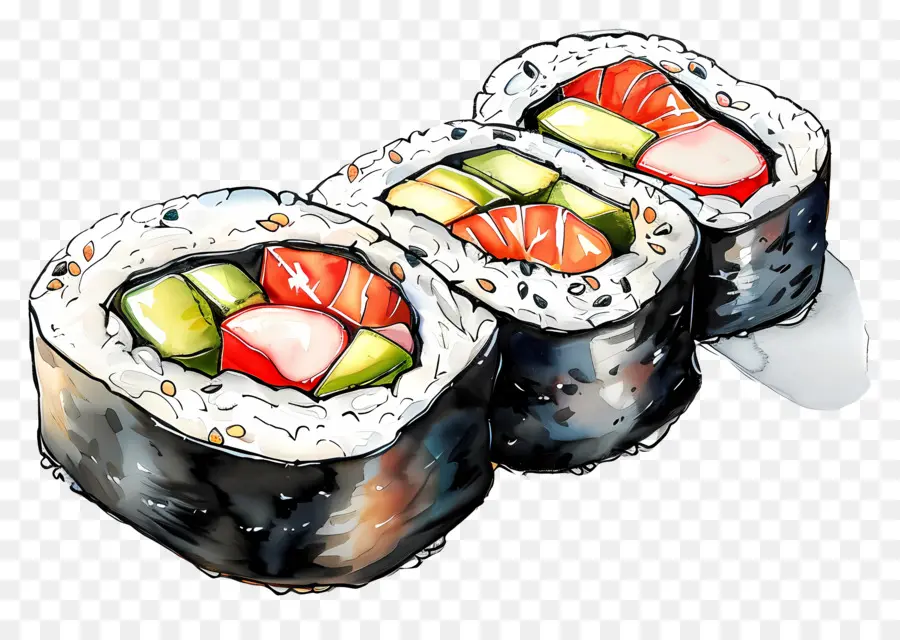 Sushi Roll，Rumput Laut PNG