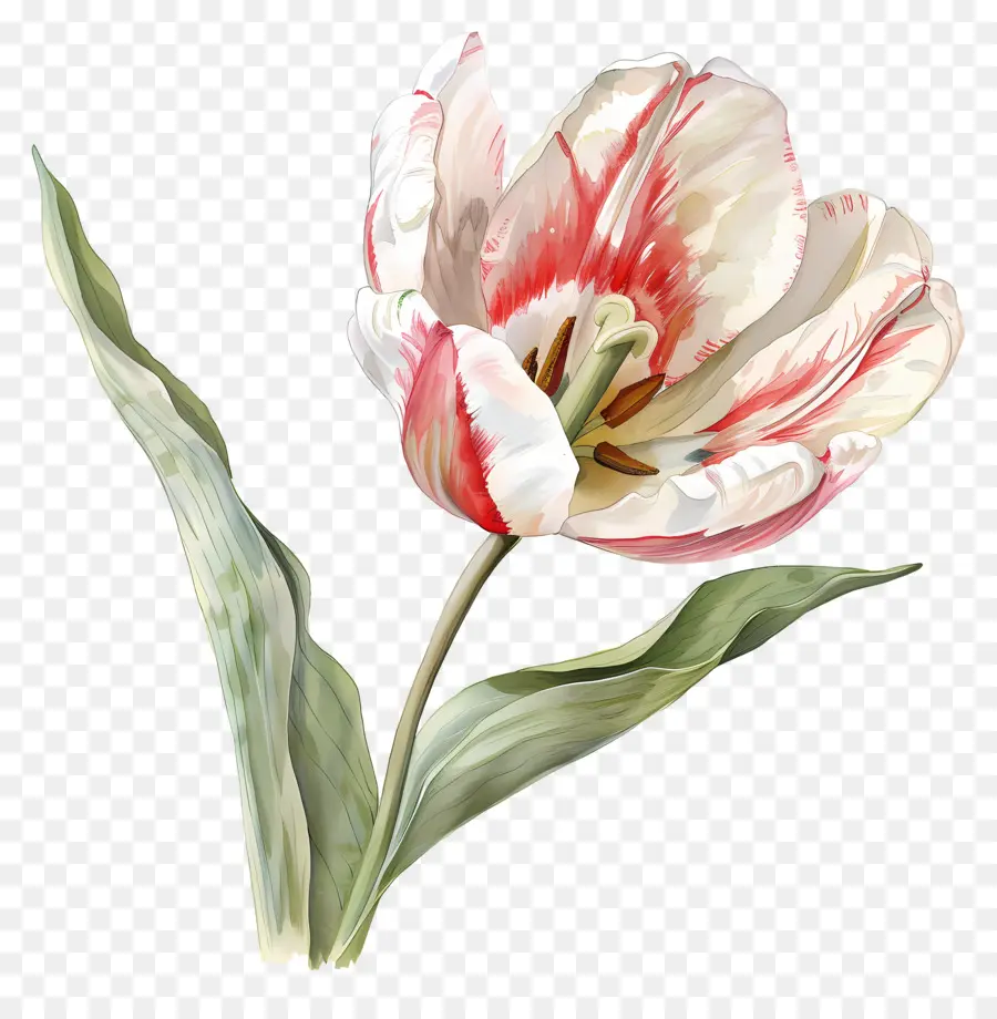 Bunga Tulip，Tulip Merah Muda PNG