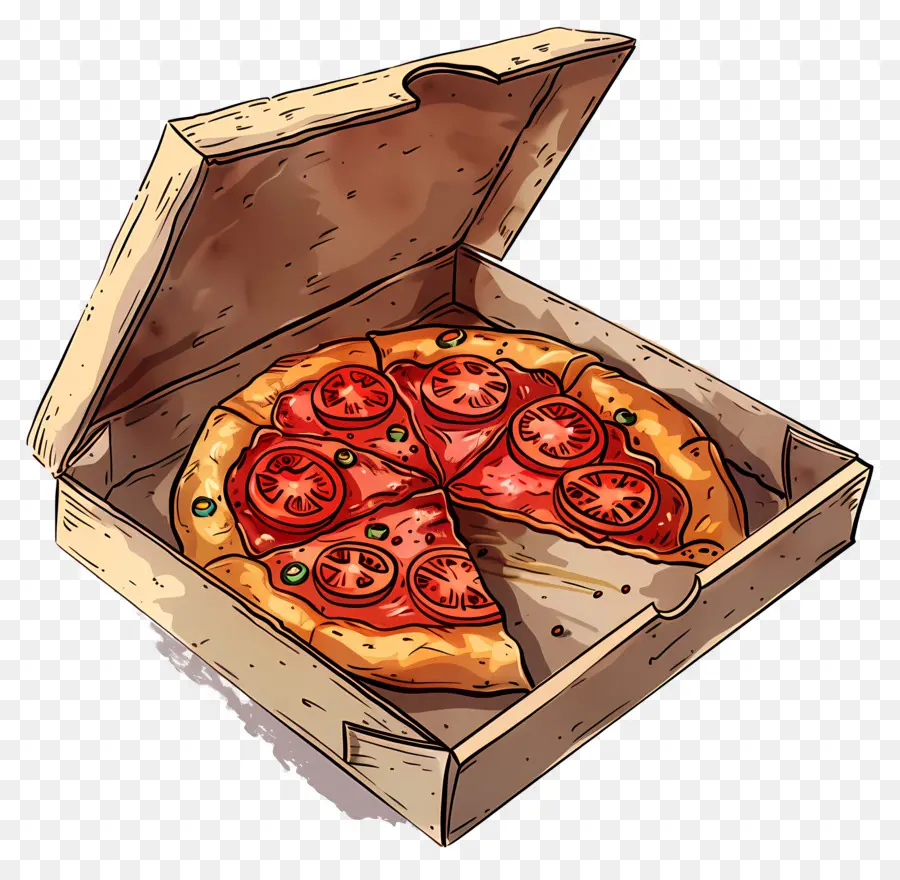 Pizza Dalam Kotak，Pizza PNG